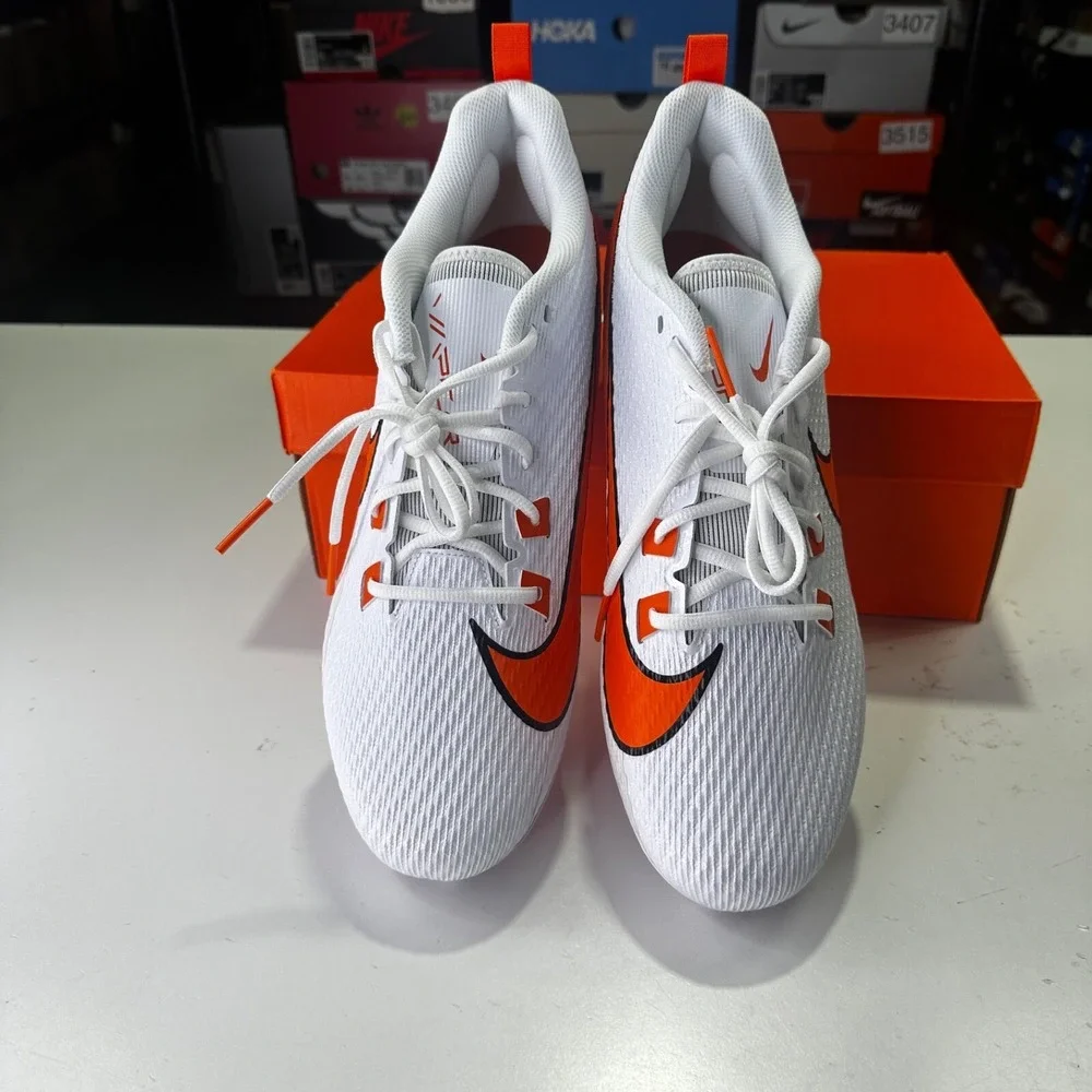 Nike Vapor Edge Speed 360 2 White Brilliant Orange FQ4045-100 Cleats Size 15